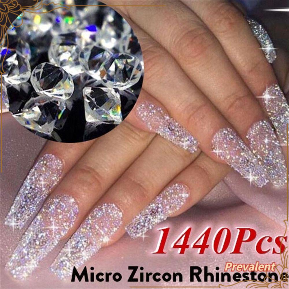 Preva 1440pcs/bag 1.1mm Kuku Mikro Berlian Imitasi Fashion DIY Dekorasi Kuku Perhiasan Manicure Decor