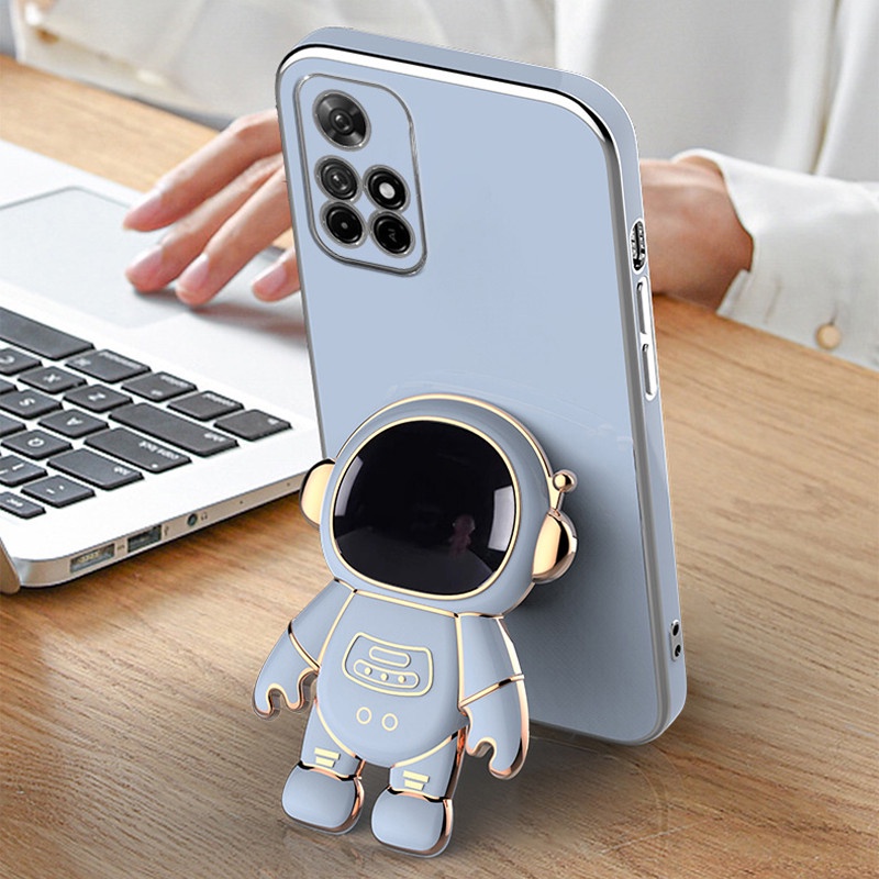 Astronot Berdiri Kartun Soft Case OPPO A37 A57 A39 F1S F5 Youth A31 F11 A83 A74 A95 5G NEO 9 Casing HP Cute silicone Case Girl Men