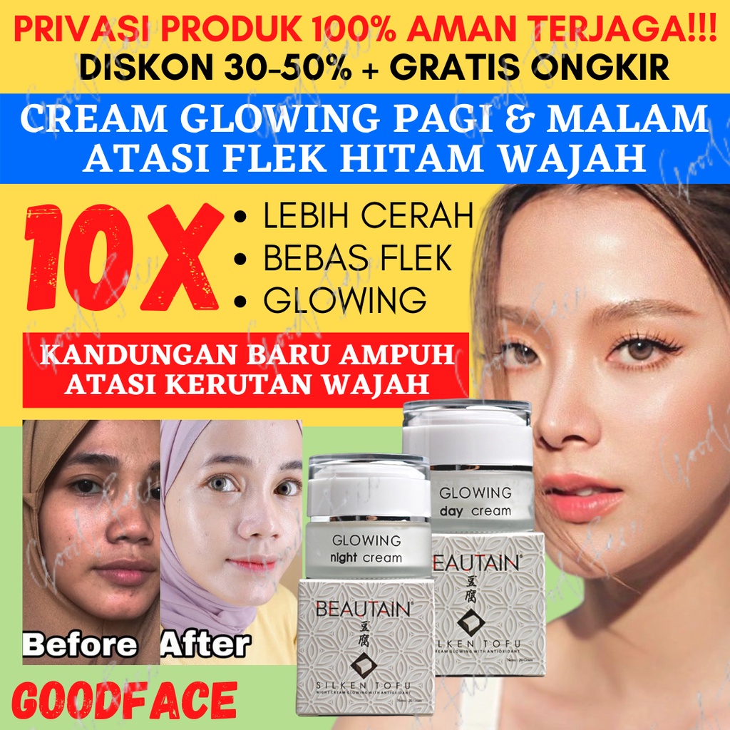 BEAUTAIN Glowing Day & Night Cream with Silken Tofu and Antioxidant 40gr