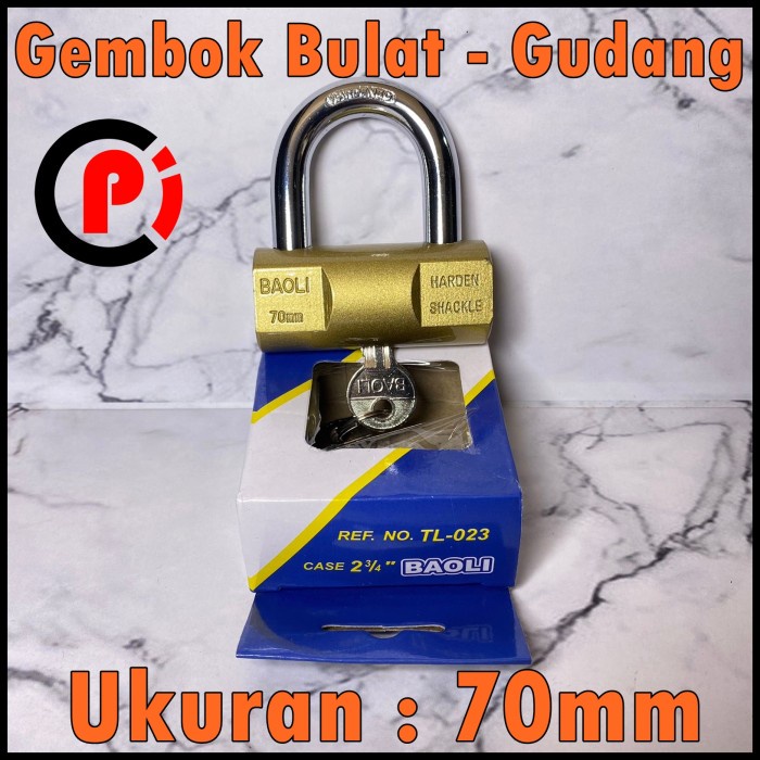 BAOLI Gembok Pagar / Gudang Model Bulat Besar Ukuran 70mm