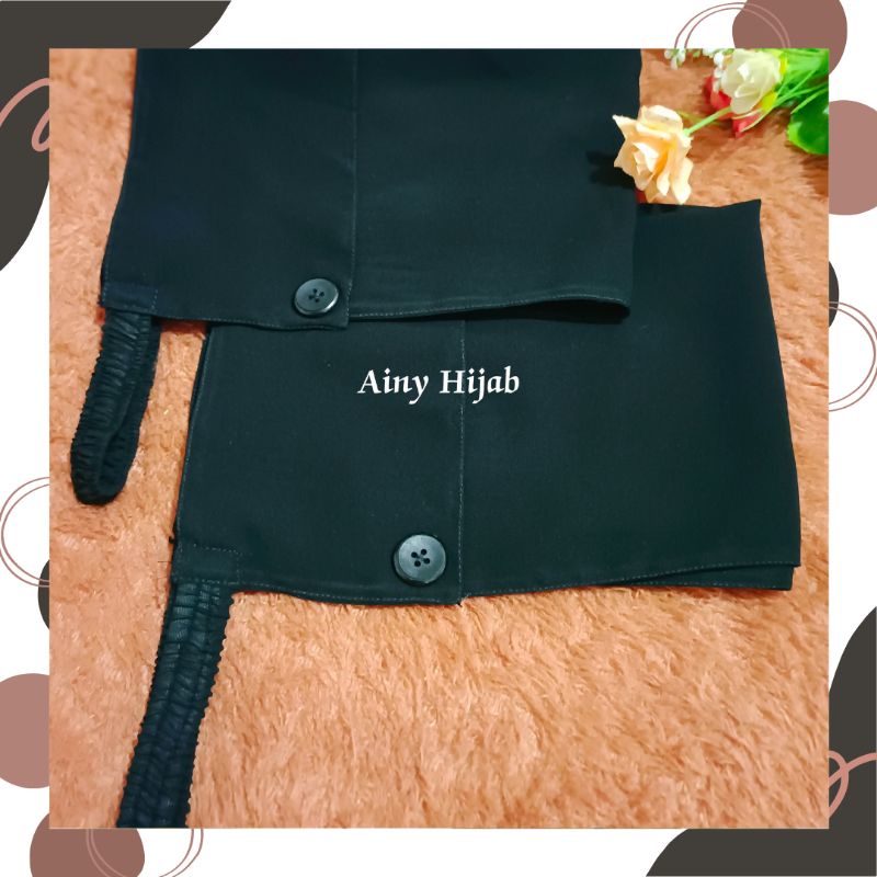 Niqab Bandana Poni Kancing, Cadar Banpon Kancing Silky, Cadar murah