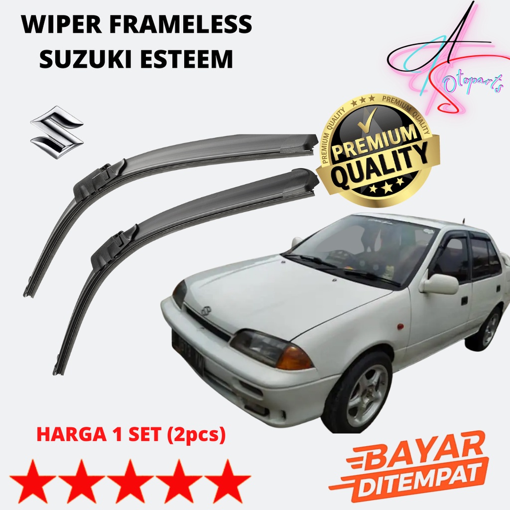 Wiper Frameless Mobil Suzuki Esteem Sapuan Kaca Mobil Model Frameless Banana Karet 1 Set Variasi Mob