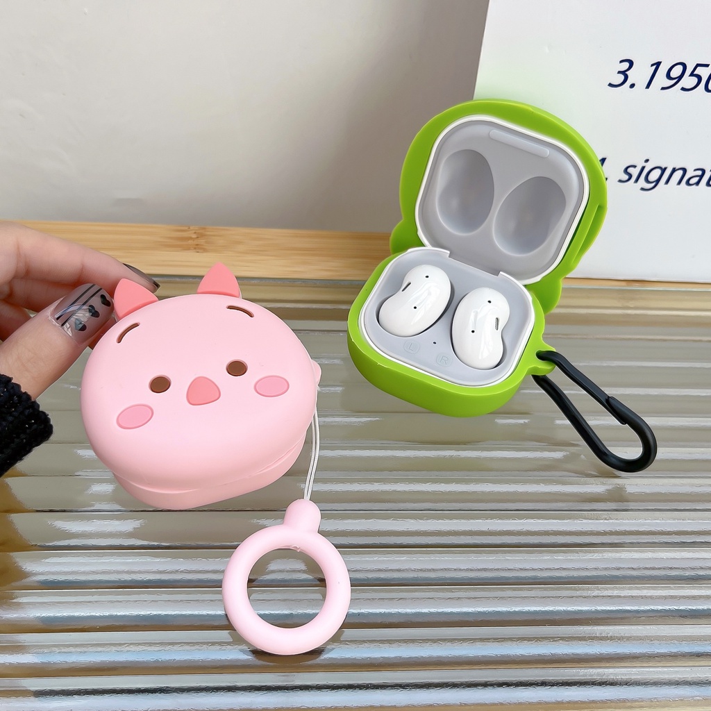 3d Kartun Lucu Bluetooth Earphone Lembut Silikon Case Untuk Samsung Galaxy Buds 2pro Live TWS Shockproof Cover