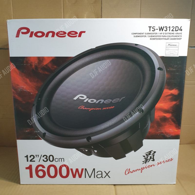 Subwoofer 12" Pioneer TS W312D4 - TS W 312 D 4 - 312D4 - 12 inch - Champion Series - Double Coil - S