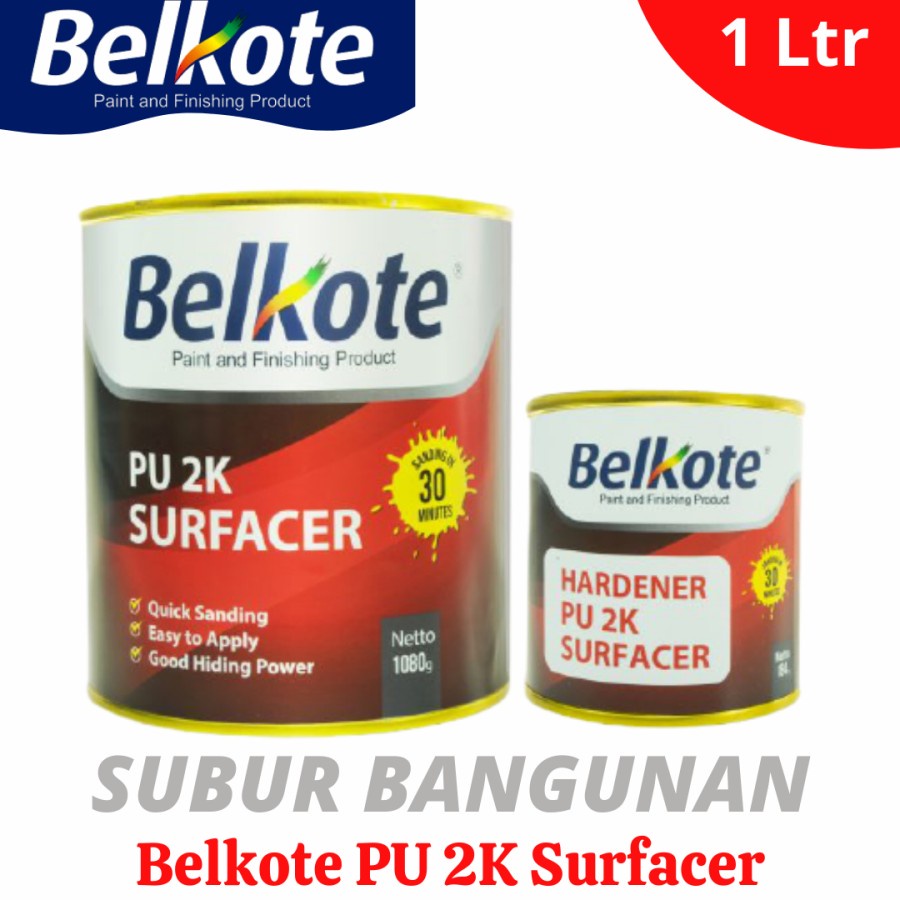 Belkote Epoxy PU 2K Filler Surfacer (KALENG MERAH) / Cat Dasar Epoxy Belkote 1 Liter