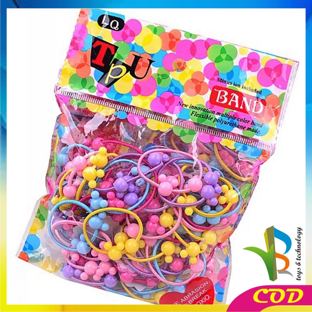 RB-C9 (50 PCS) Ikat Rambut Anak Anak / Karet Ikat Rambut / Kuncir Rambut Kuda Anak Anak / Headband