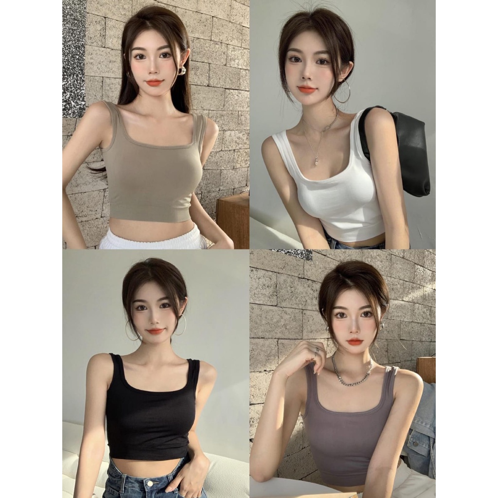 Celyne Crop Tank Top Bra Atasan Wanita / Tanktop Basic Elastis Bahan Premium Import 1130