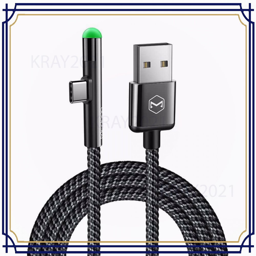 Kabel Charger USB Type C L Angle LED -CV286