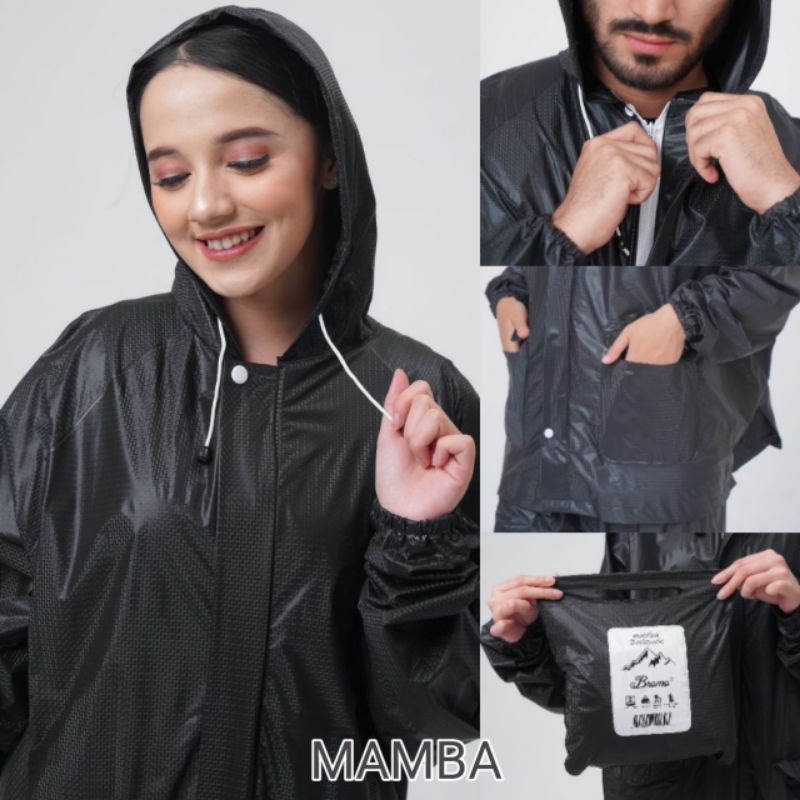 Jas Hujan Bromo Raincoat Setealan Pria Wanita Backpack Mantel Pelindung Hujan / Jas Hujan Bromo Mamba / Jas Hujan Bromo Joke