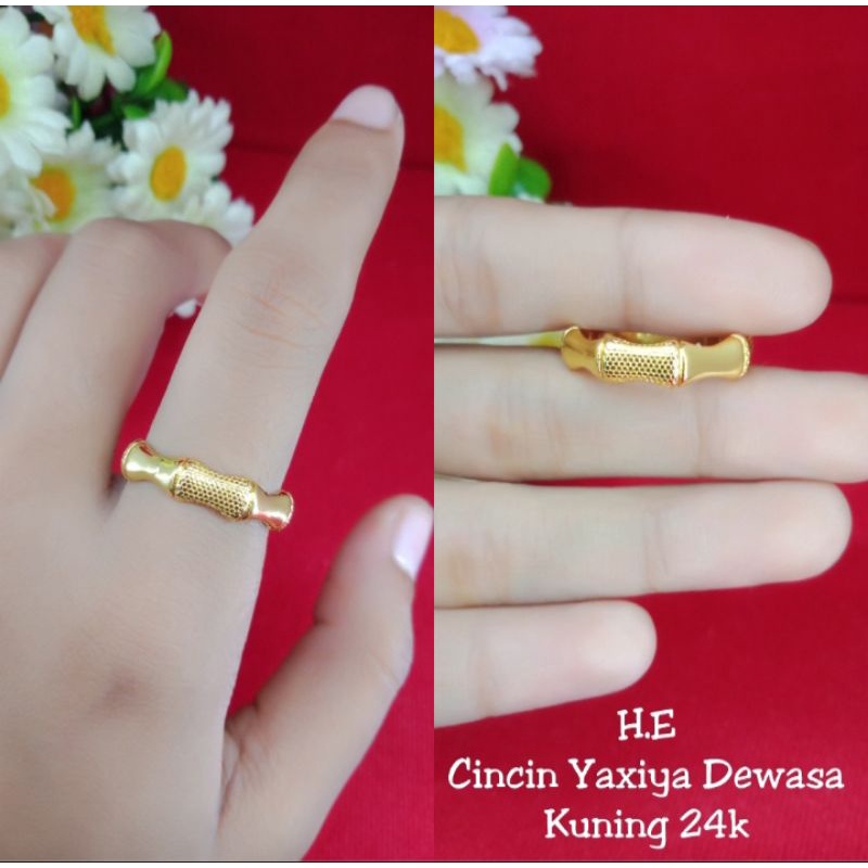 cincin bambu lapis emas 24k