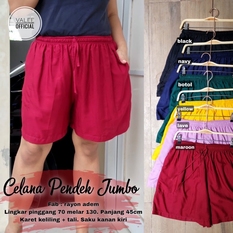 CELANA PENDEK SUPER JUMBO BAHAN RAYON FIT TO  4XL MUAT DIATAS 100KG!