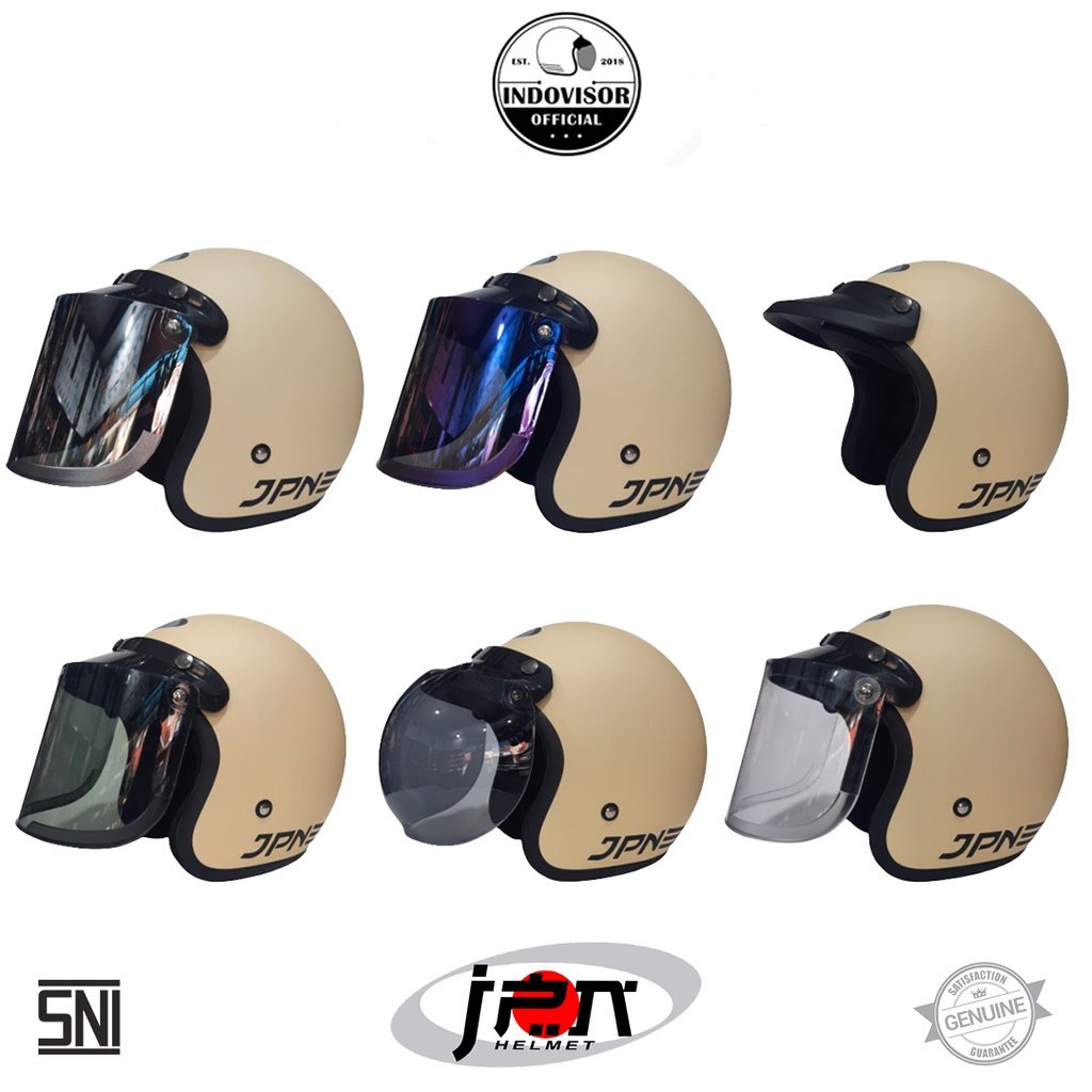 Helm JPN Warna Cream Doff