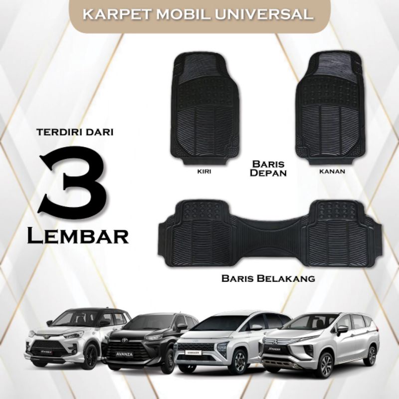 Karpet Mobil Universal Ricaro Continental 3 Pcs 2 Baris