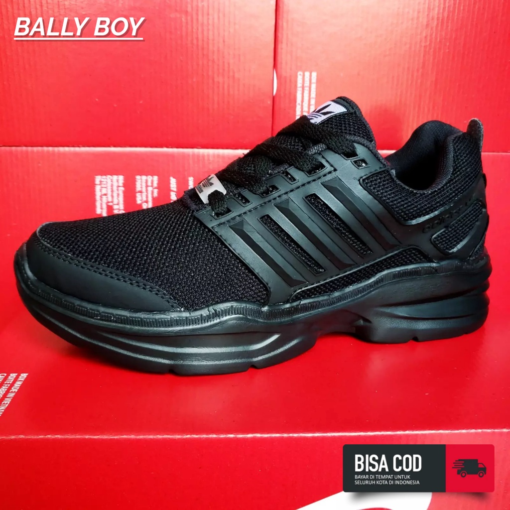 Sepatu Adidas Hitam polos Full Black Sekolah Olahraga - Sepatu Sneakers Kets Fashion Pria wanita