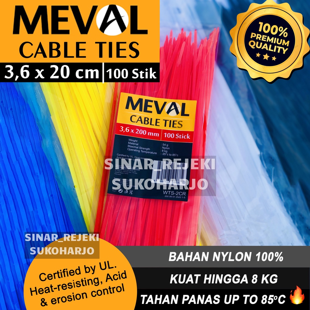

MEVAL Kabel ties Cable tie 3.6x200MM /20CM 3.6 Kabel tis