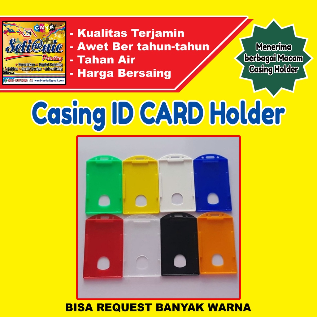 

CASING KOTAK ID CARD HOLDER BERBAHAN PLASTIK, CASHING ID CARD, HOLDER, BERKUALITAS