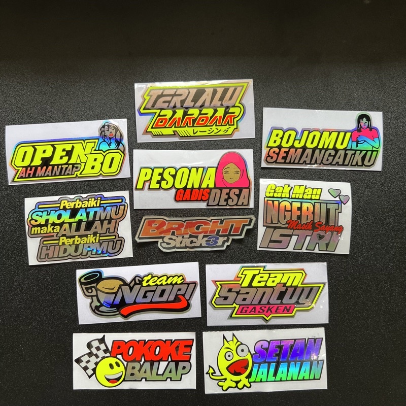 STICKER stiker TEAM SANTUY TEAM NGOPI POKOKE BALAP Cutting