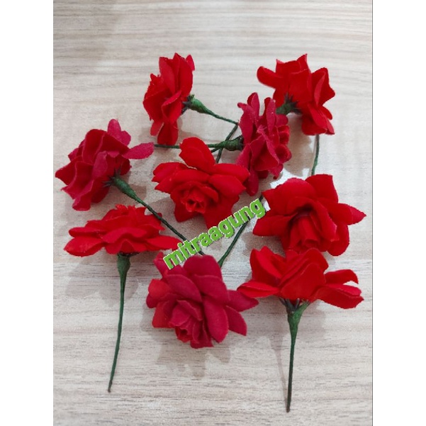 BUNGA MAWAR MERAH putih  BLUDRU KECIL SANGGUL UDENG