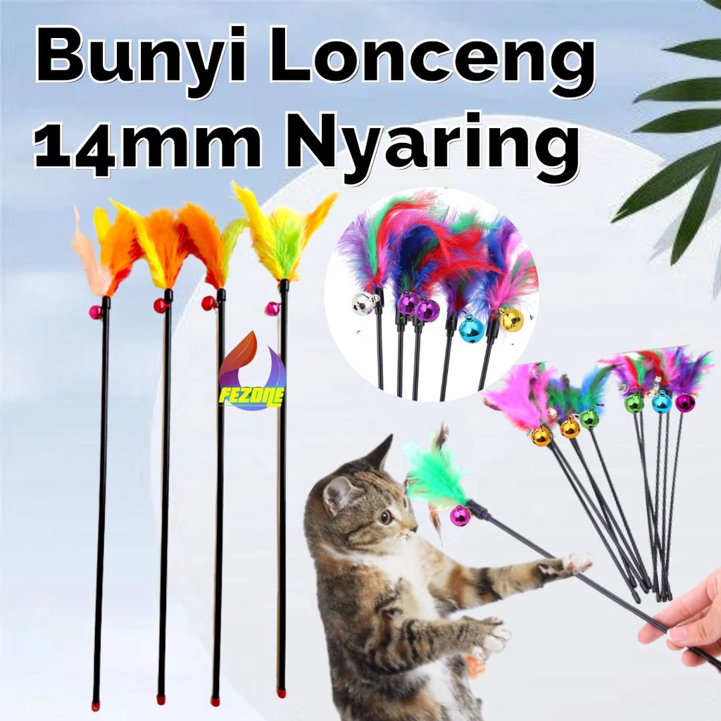 MAINAN TONGKAT BULU MEKAR LONCENG 14MM KUCING CAT TOYS TONGKAT BULU LONCENG MAINAN INTERAKTIF KUCING MURAH FEZONE