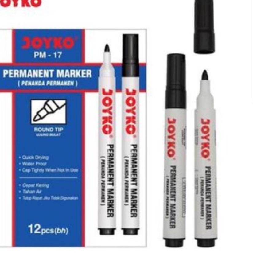 

Fast Order Spidol Permanent Marker PM-17 Joyko (Pcs) HITAM 1PACK / 12 Pcs