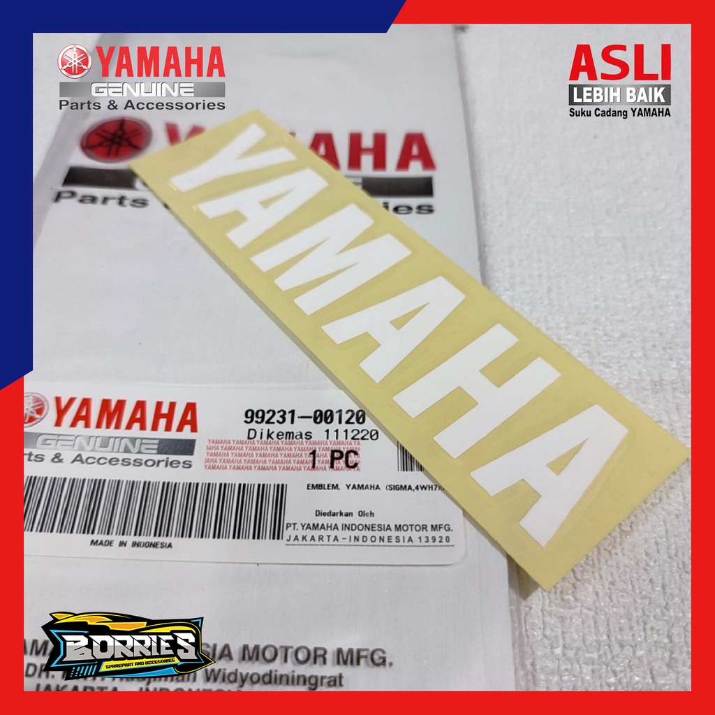 Stiker Putih Yamaha Tutup Kupingan As Shock Spakbor Depan F1ZR Zigma Vega R Lama 99231-00120