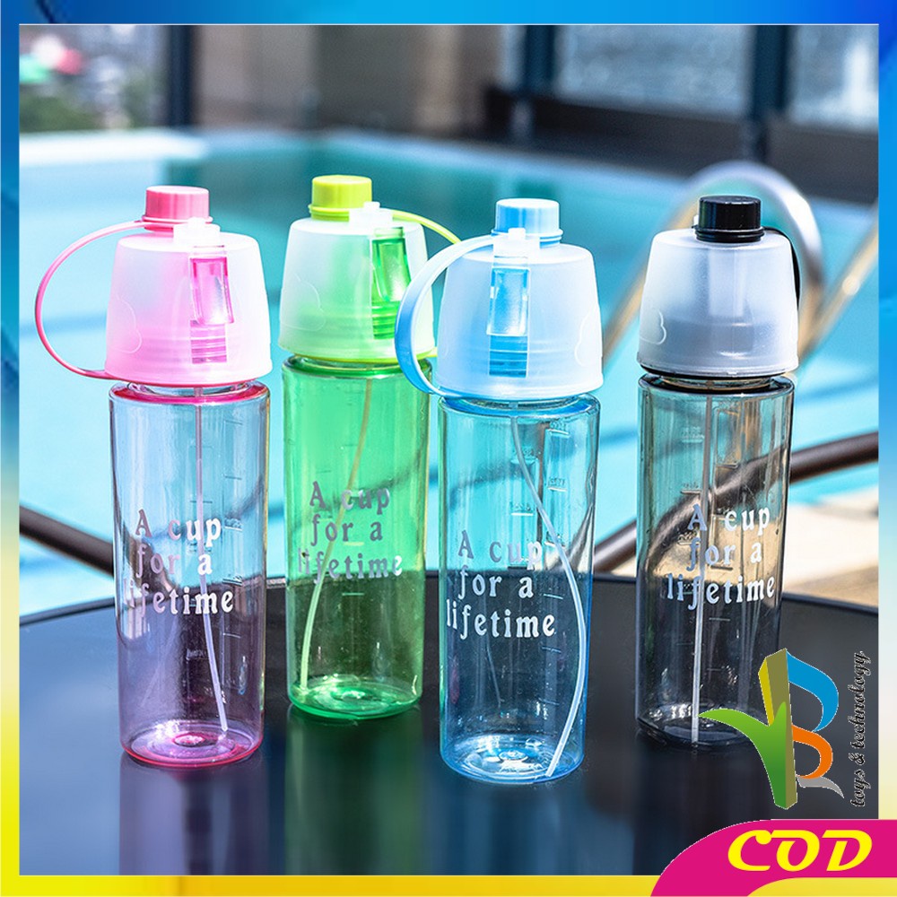 RB-C730 Botol Minum Semprot 600ML Tumbler Minum Sport Spray Water Bottle Portable Botol Air Minum Sedotan Sprai