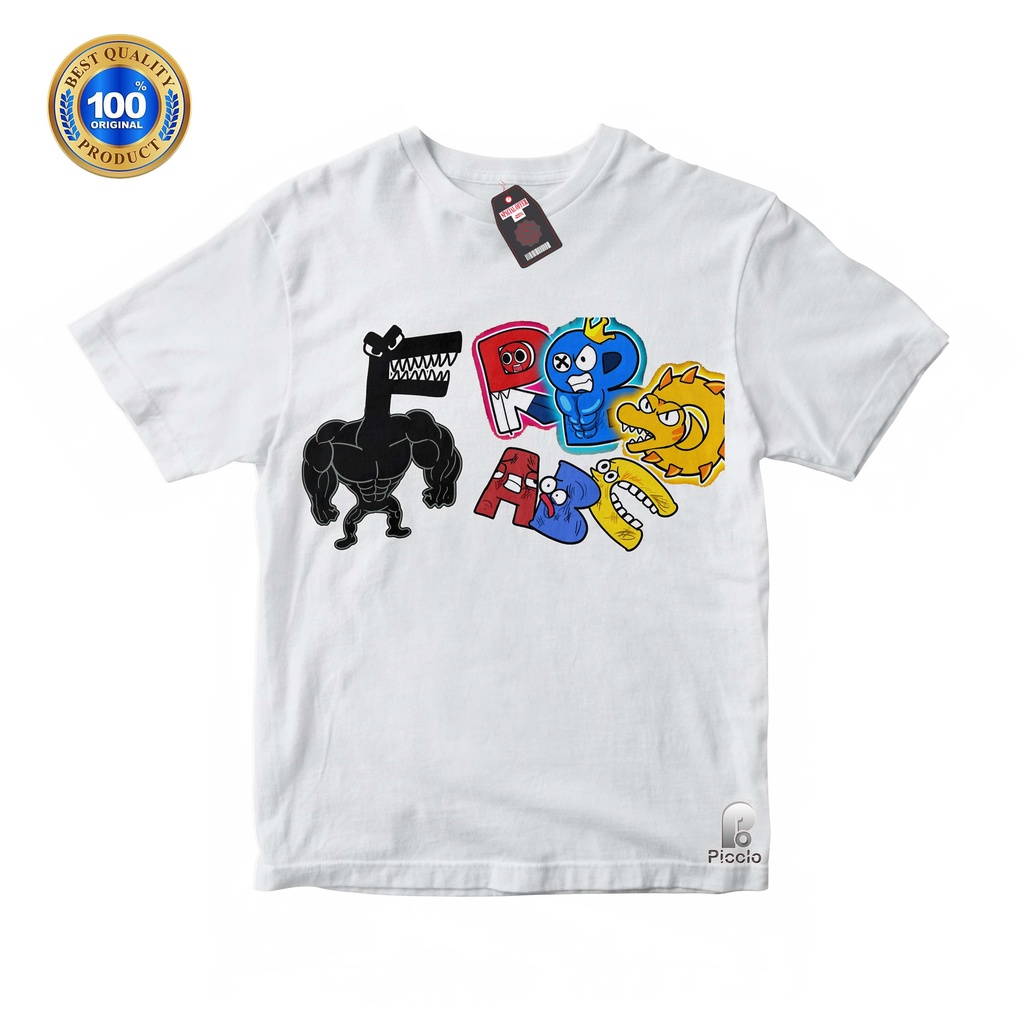 BAJU ANAK KAOS ATASAN ANAK ALPHABET LORE X RAINBOW FRIENDS UNISEX Bahan COTTUN (FREE NAMA)