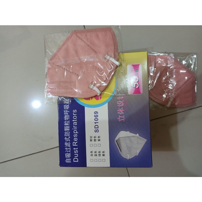 masker KN95 dust respirator per pax 50pcs pink