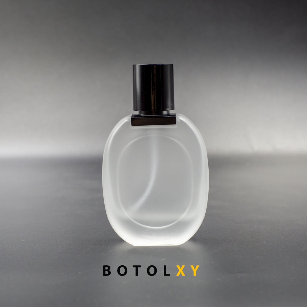 Botol Parfum 30ml Spray Kaca FROSTED DOFF PUTIH Oval Isi Ulang - DIP