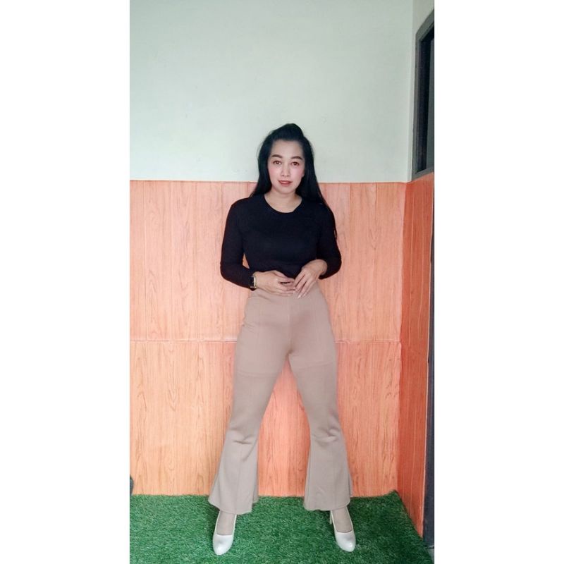 Celana Scuba Cutbray Kekinian Midwaist Viral Rekomendasi Influencer