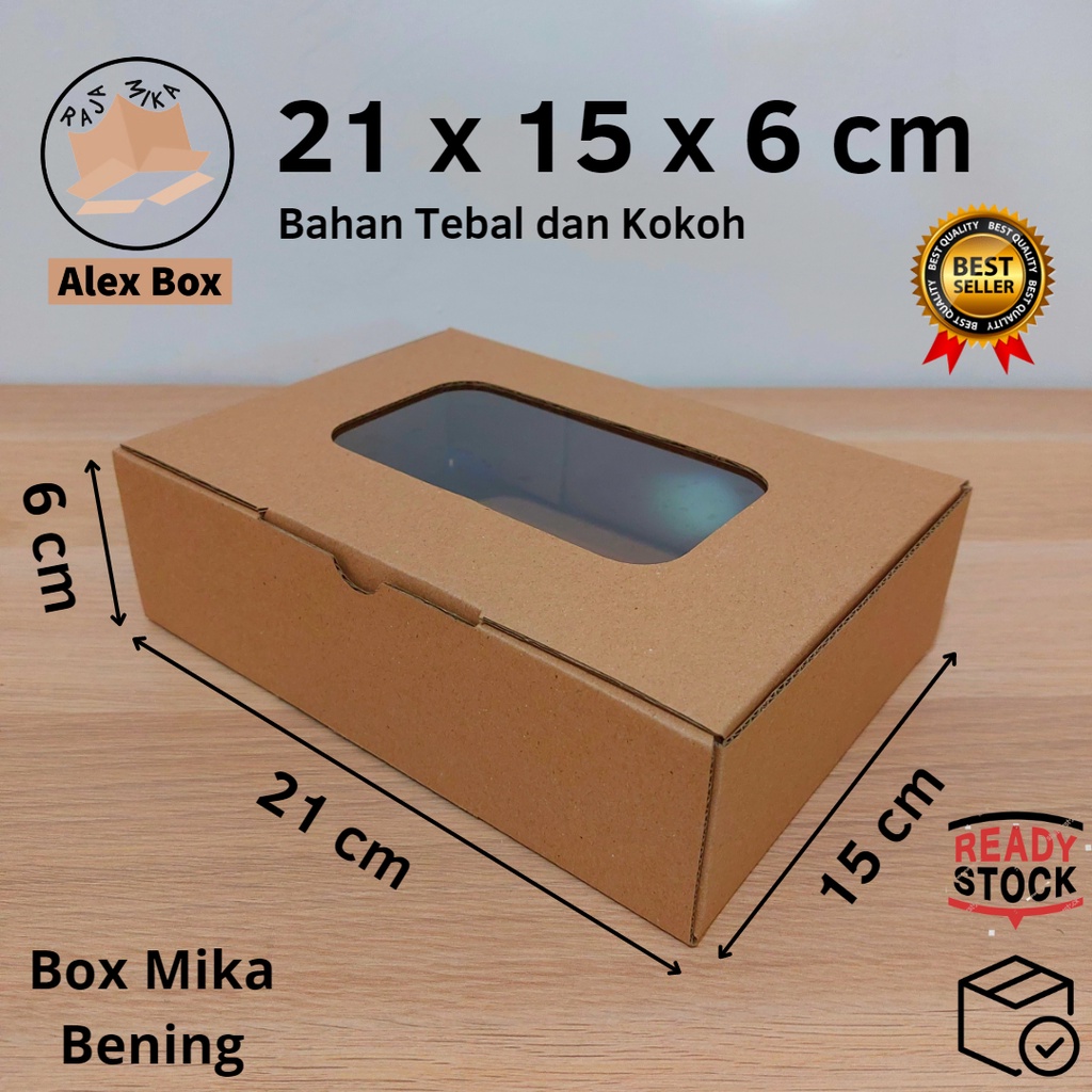 

Kardus Mika 21 x 15 x 6 cm... model diecut, untuk kue hampers dll