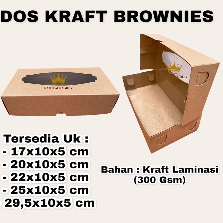 

(No)(R79P)-㊚) RATU | Dos KRAFT BROWNIES Kue Box Dus Kotak Kue Brownies Kraft Window Laminasi Tinggi 5Cm Ukuran 17x10x5, 20x10x5, 22x10x5, 25x10x5, 29.5x10x5 berkualitas