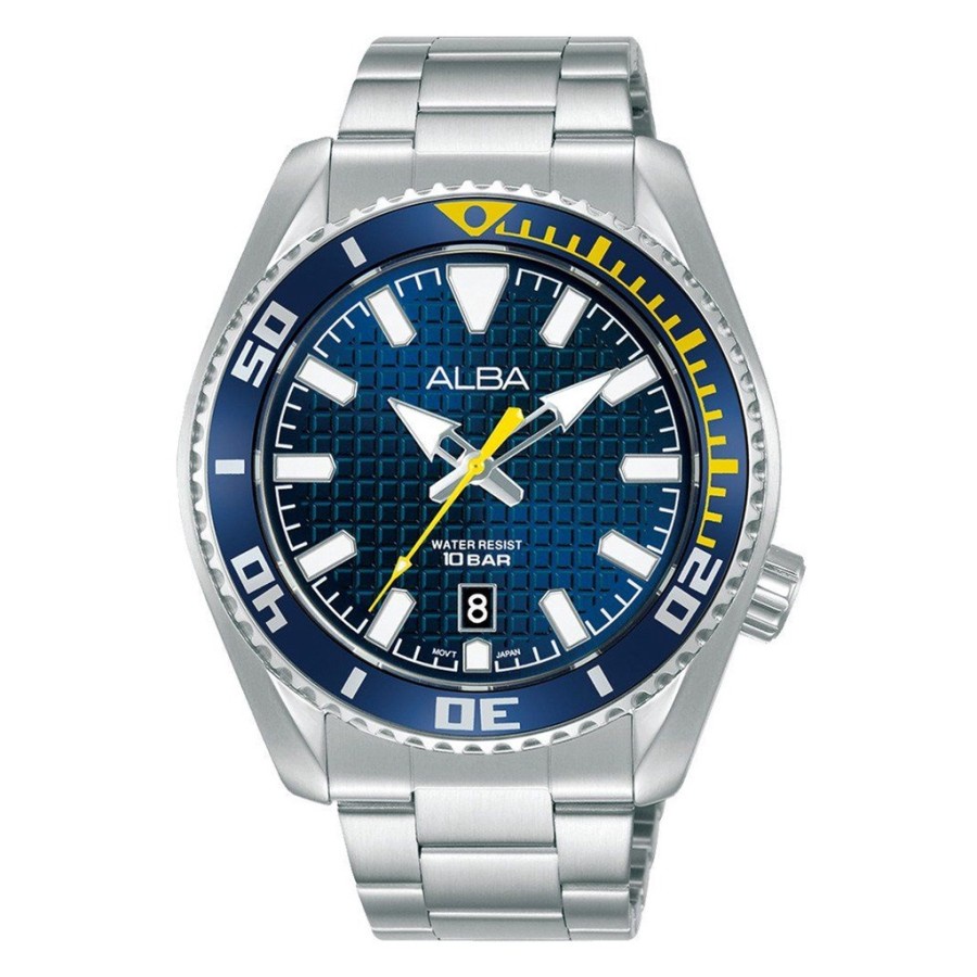 Alba Original AS9N97X1 Jam Tangan Pria Dial Biru Stainless Steel AS9N97