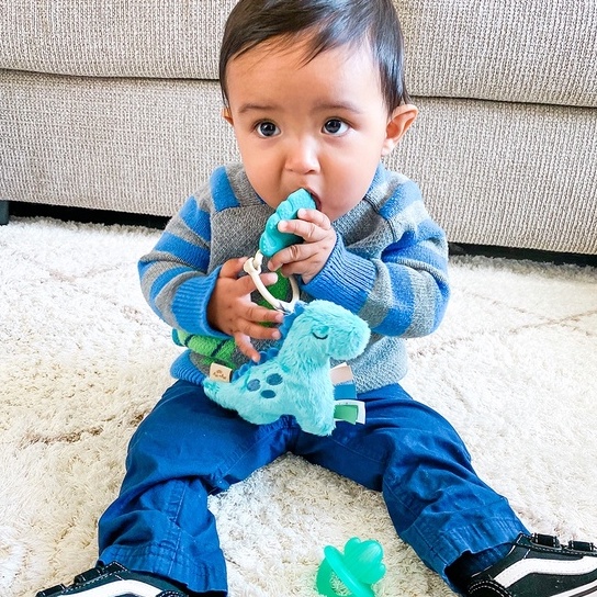 Itzy Ritzy Pal Infant Toy And Teether - Gigitan Christmas Bayi Teether Travel Toys Mainan Soft Rattle Baby Kids Lucu Boneka Toy Gigitan Anak
