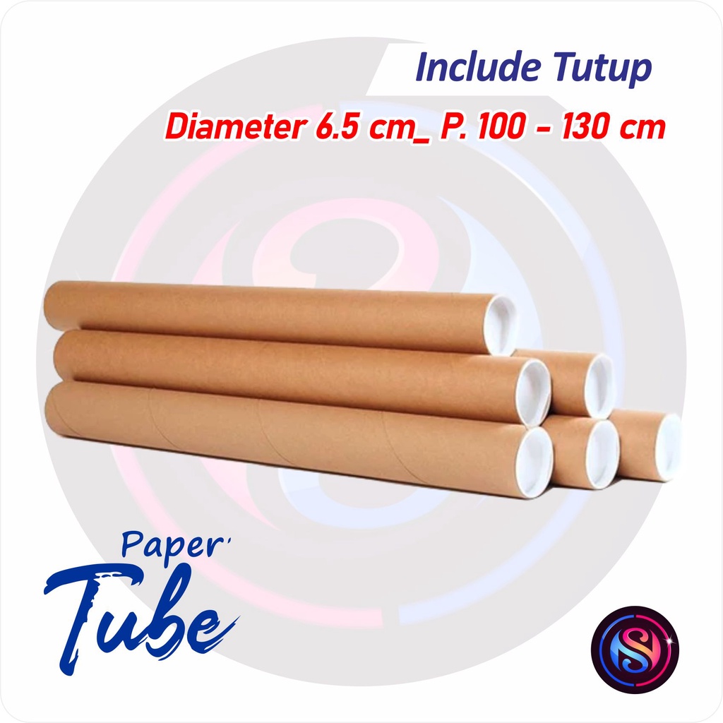 TABUNG KARDUS SELONGSONG KERTAS PACKING PAPER CORE TUBE PANJANG 100 - 120 CM FREE TUTUP