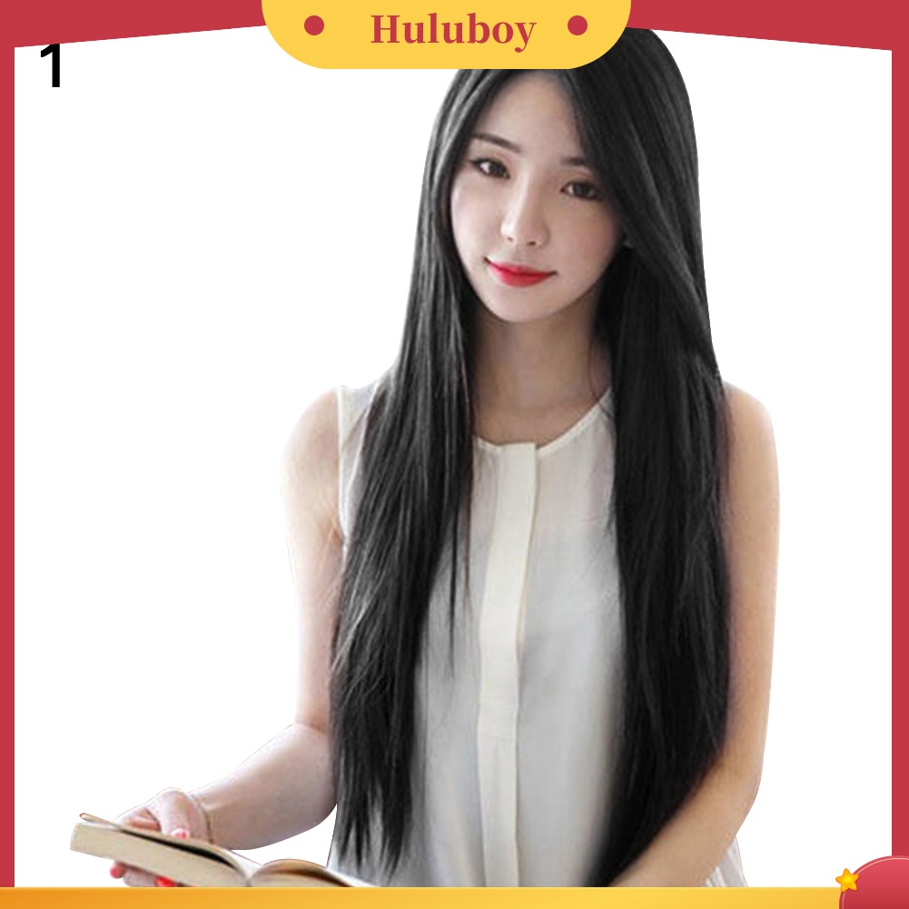 Wig Rambut Wanita Model Panjang Lurus Belah Tengah Untuk Pesta Cosplay