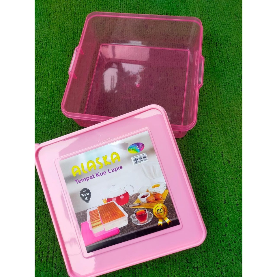 Tempat kue lapis alaska / kotak serbaguna viola warna warni