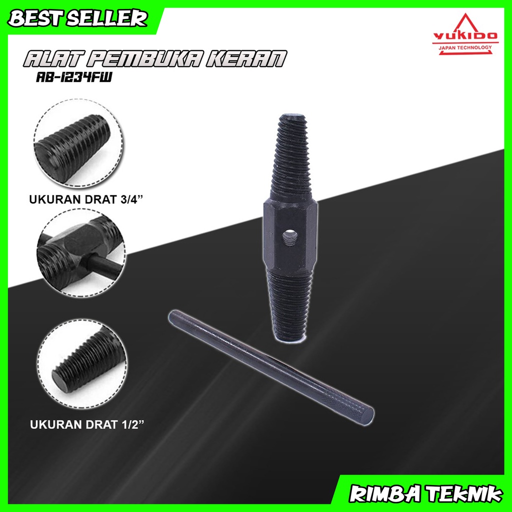 Termurah - Yukido  Pipe Screw Extractor Alat Pembuka Baut Rusak Patah Kran Untuk 1/2&quot; 3/4&quot; Alat Cabut Pipa Broken Pipe