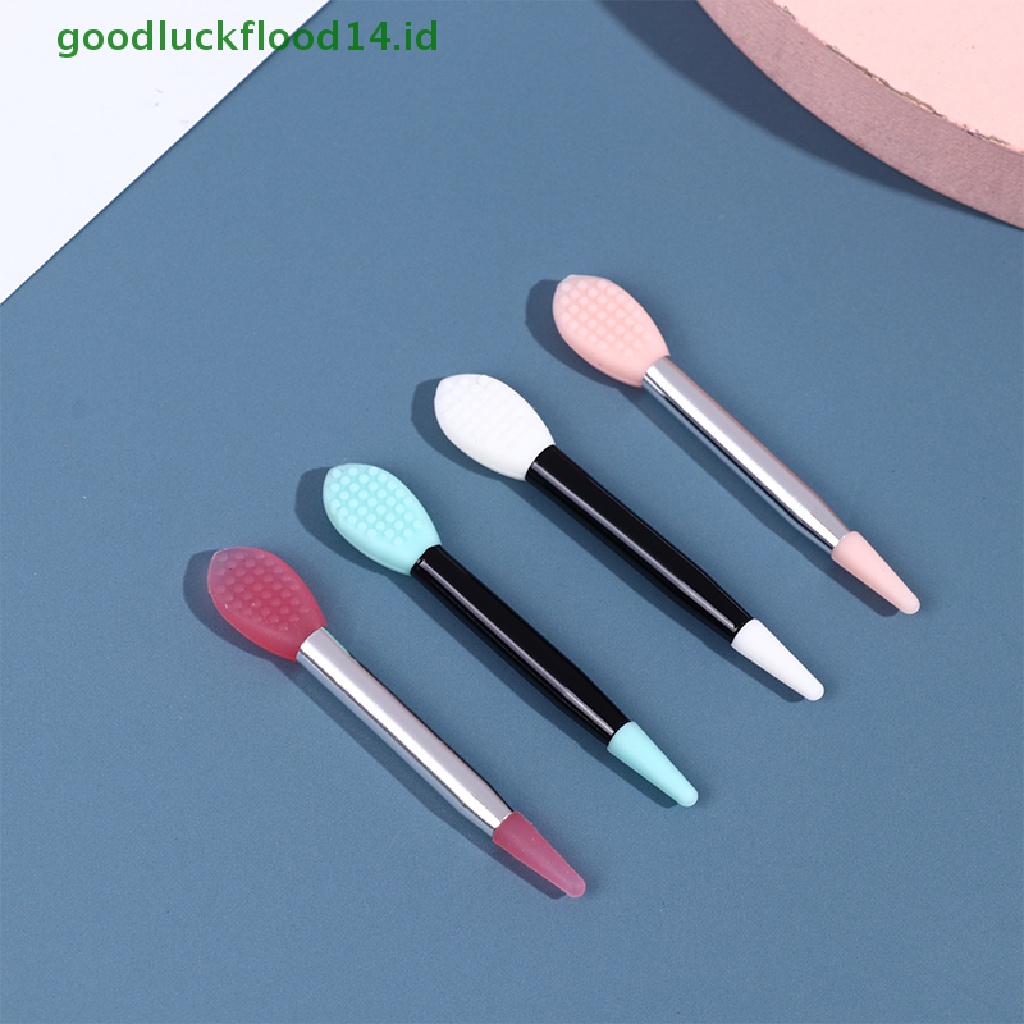 [GOOGFOUR] 1pc Mini Double-headed Silicone Lip Brush Wands Aplicator Alat Kecantikan [TOP]