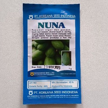 Benih Pepaya California NUNA isi 1 gram Bibit Buah Kates Koreana Seed Nongwoo Bio