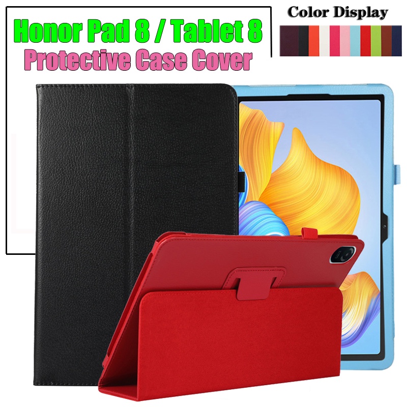 Honor Pad8 (2022) 12.0 &quot;HEY-W09 Tablet Cover Untuk Huawei Tablet8Fashion Klasik Tekstur Leci PU Leather Casing Perlindungan Penuh Flip Stand Case