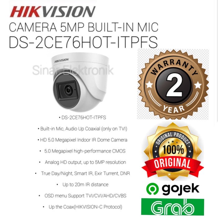 Hikvision 5mp indoor SUPORT AUDIO ds2ce76hot-itpf(s)