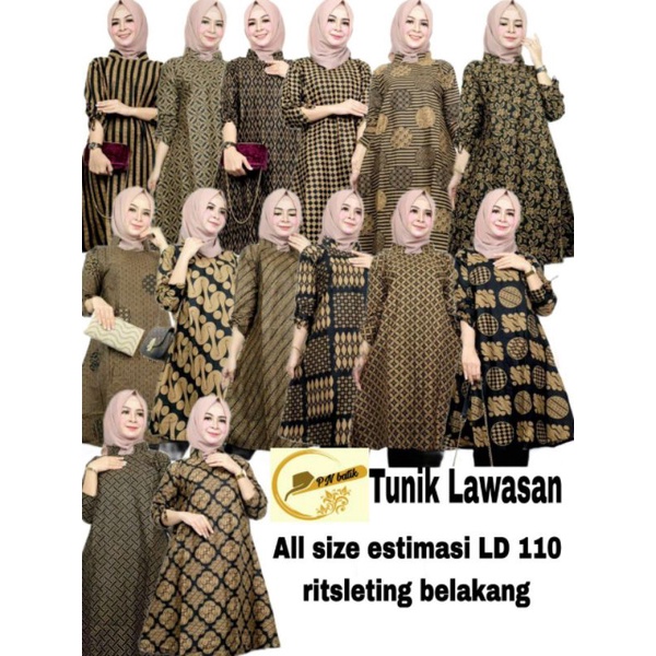 "PROMO" AtasanTunik batik wanita lawasan coklat kekinian (COD)