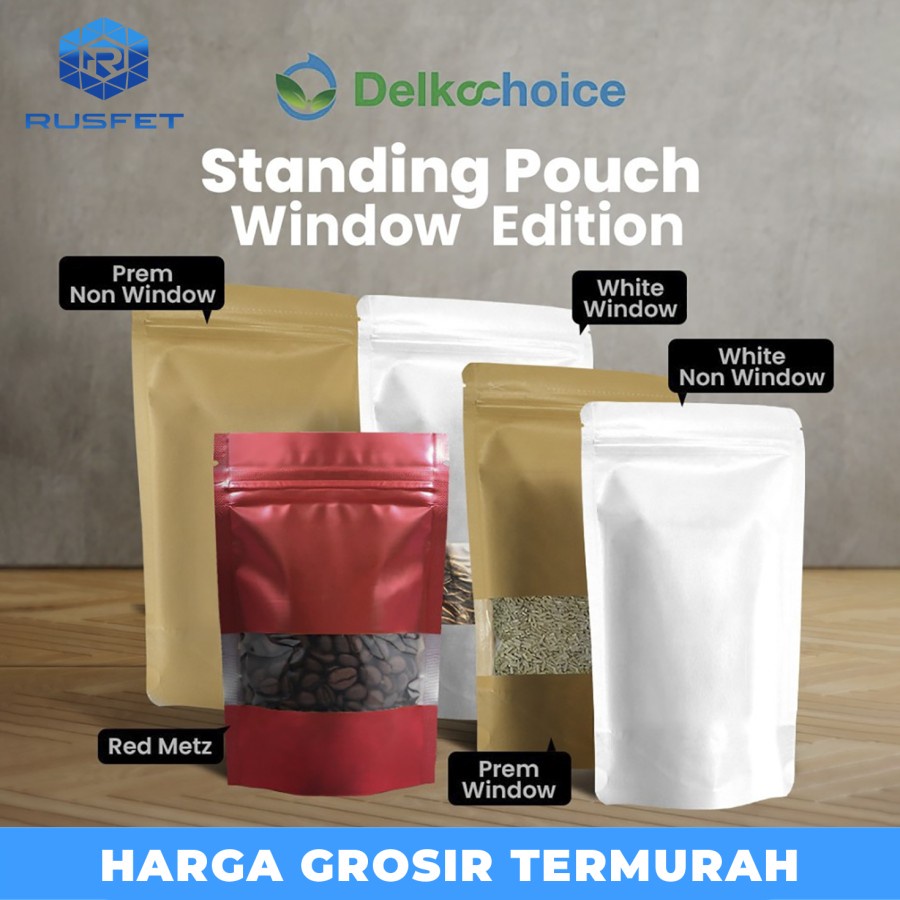 Standing Pouch Window Metalize/Kemasan Klip Makanan Premium Window