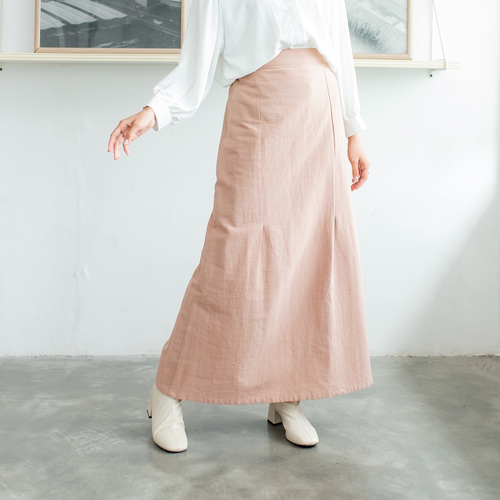 Shailene Mermaid Skirt | Rok Panjang Model Mermaid Duyung Polos Bahan Linen [YEPPUOUTFIT]