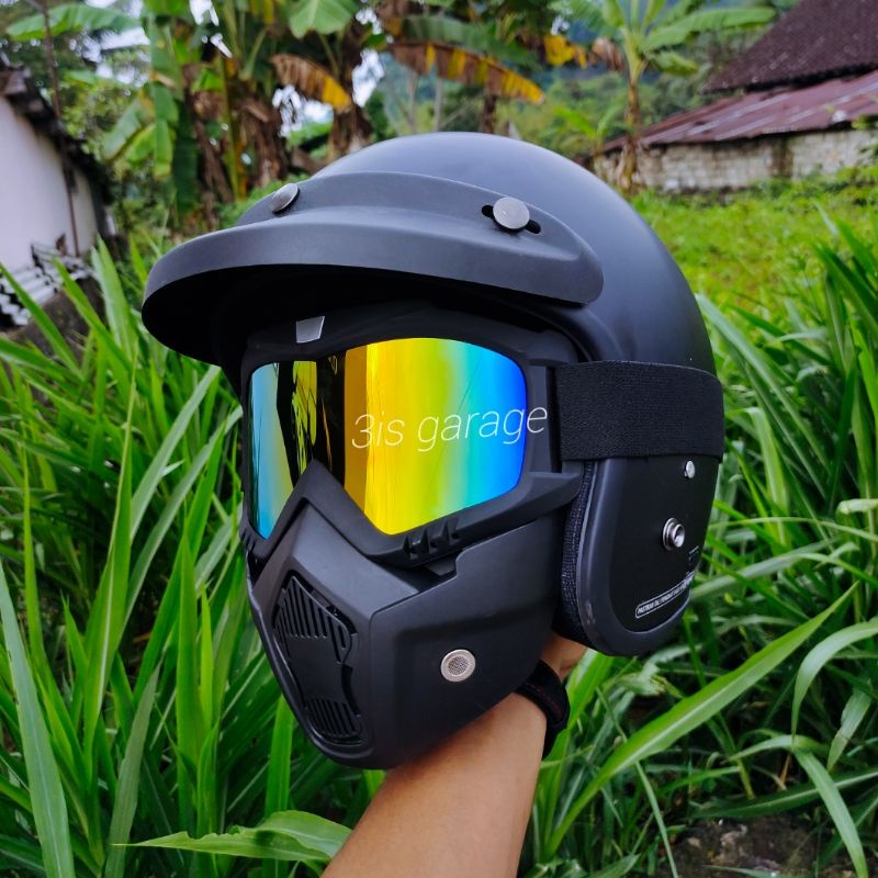 HELM RETRO BOGO GOGLE MASK TOPENG