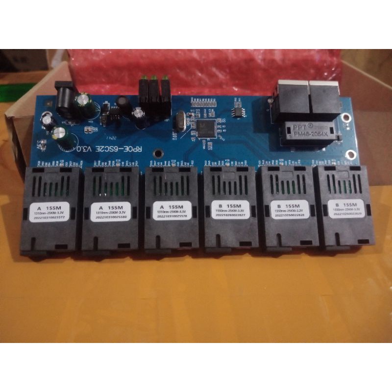 MEDIA CONVERTER 6 FO 2 LAN PCB 10/100