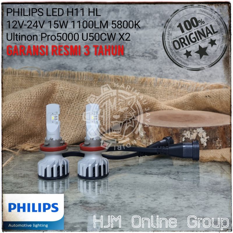 BOHLAM LAMPU PHILIPS Ultinon Pro5000 LED H11 H8 H16 12V - 24V 5800K