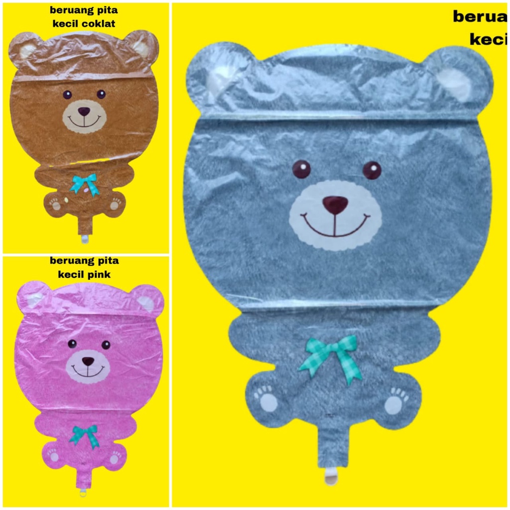 1pack BERUANG PITA KECIL (BALON GAS/FOIL/TERBANG/KARAKTER) 1pack=50pc