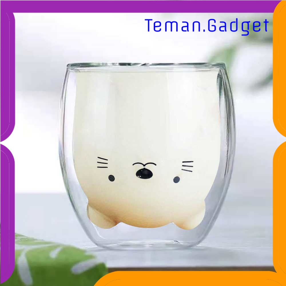 TG - DPR LETUZI Cangkir Kopi Anti Panas Double-Wall Glass Cute Cartoon 250ml